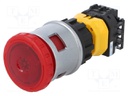 Switch: emergency stop; Stabl.pos: 2; NC + NO; 30mm; red; IP65