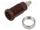 Connector: 4mm banana; socket; 36A; 1kV; brown; nickel plated