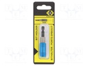 Holders for screwdriver bits; Socket: 1/4"; Overall len: 60mm