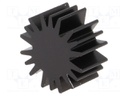 Heatsink; LED; Ø: 20mm; H: 10mm; Colour: black