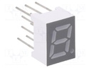 Display: LED; 7-segment; 7mm; 2.8"; No.char: 1; red; 30÷60mcd; anode