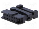 Plug; IDC; female; PIN: 10; with cable clamp; IDC; for ribbon cable