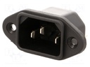 Connector: AC supply; socket; male; 10A; 250VAC; IEC 60320; C14 (E)