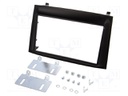 Radio mounting frame; Fiat,Opel; 2 DIN; black