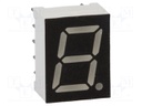 Display: LED; 7-segment; 9.9mm; 0.39"; No.char: 1; red; 10mcd; anode