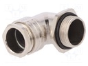 Cable gland; angular; M25; IP55; Mat: brass; Body plating: nickel