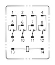 Relay: electromagnetic; 4PDT; Ucoil: 48VDC; Icontacts max: 6A; MY4