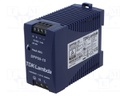 AC/DC DIN Rail Power Supply (PSU), ITE, 1 Output, 50 W, 15 VDC, 3.4 A