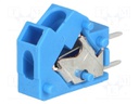 PCB terminal block; angled 45°; 5mm; ways: 1; on PCBs; 0.5÷2.5mm2