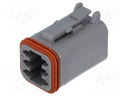 Connector: wire-wire; DT; plug; female; PIN: 6; IP68; Locking: latch
