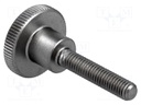 Knob; Dia: 24mm; M6; 30mm; H: 15mm; stainless steel