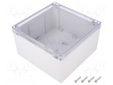 Enclosure: multipurpose; X: 160mm; Y: 160mm; Z: 90mm; 1554; grey; IP66