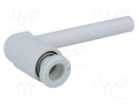 Push-in fitting; angled 90°; -1÷10bar; H: 71mm; Mat: polypropylene