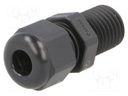 Cable gland; with long thread; M12; IP68; Mat: polyamide; black