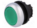 Switch: push-button; Stabl.pos: 1; 22mm; green; IP67; Pos: 2; Ø22.5mm