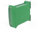 Enclosure: for DIN rail mounting; Y: 101mm; X: 35mm; Z: 120mm; green