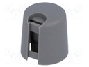 Knob; with pointer; plastic; Shaft d: 6mm; Ø16x16mm; grey; push-in