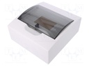 Enclosure: for modular components; IP40; white; No.of mod: 8; 500V