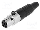 Plug; XLR mini; female; PIN: 5; for cable; soldering; straight