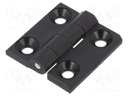 Hinge; Width: 40mm; polyamide; black; H: 40mm; Holes no: 4