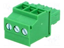 Pluggable terminal block; 3.5mm; ways: 3; angled; plug; female