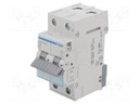 Circuit breaker; 230/400VAC; Inom: 16A; Poles: 1+N; DIN; Charact: B