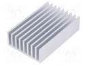 Heatsink: extruded; grilled; natural; L: 50mm; W: 33mm; H: 14mm; plain