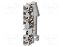 Splice terminal: rail; 0.08÷4mm2; ways: 1; terminals: 3; grey; TS35