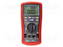 Insulation resistance meter; 2x LCD,bargraph; I AC: 60mA/600mA