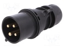 Connector: AC supply 3-phase; plug; male; 32A; 400VAC; IP44; PIN: 4