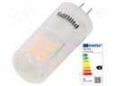 LED lamp; warm white; G4; 12VAC; 330lm; 2.7W; 300°; 3000K; CRImin: 80