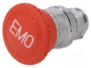 Switch: emergency stop; Stabl.pos: 2; 22mm; red; Illumin: none; IP66