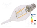 LED lamp; warm white; E14; 230VAC; 250lm; 2W; 2700K; CRImin: 80