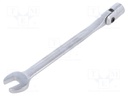 Wrench; combination swivel head socket,with joint; L: 225mm