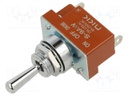 Switch: toggle; Pos: 3; SP3T; ON-OFF-(ON); 6A/250VAC; 20A/30VDC