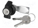 Lock; zinc and aluminium alloy; 18mm; black finish