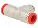 Push-in fitting; T-tap splitter; 1/8"; -0.99÷20bar; 8mm