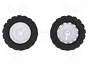 Wheel; black; Shaft: D spring; Pcs: 2; push-in; Ø: 42mm; W: 19mm