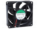 Fan: DC; axial; 24VDC; 80x80x25mm; 101.94m3/h; 47.5dBA; Len: 300mm