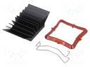 Heatsink: extruded; grilled; black; L: 33mm; W: 33mm; H: 14.5mm