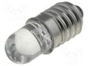 LED lamp; warm white; E10; 12VDC; 90mW; 30°