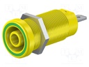 Socket; 4mm banana; 24A; 1kV; yellow-green; nickel plated