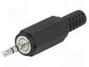 Plug; Jack 2,5mm; male; stereo; with strain relief; ways: 3