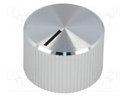 Knob; with pointer; aluminium,plastic; Shaft d: 6mm; Ø18.7x12mm