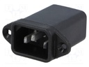 Connector: AC supply; socket; male; 2A; 250VAC; IEC 60320; -25÷85°C