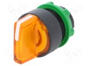 Switch: rotary; Stabl.pos: 2; 22mm; orange; Illumin: LED; IP66; Pos: 2