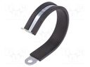 Fixing clamp; ØBundle : 50mm; W: 15mm; steel; Cover material: EPDM