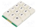 Keypad: plastic; No.of butt: 12; none; plastic; 200mΩ; 1N; 20mA