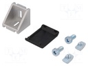 Angle bracket; for profiles; Width of the groove: 8mm; W: 28mm