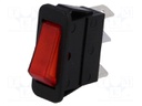 ROCKER; SPST; Pos: 2; OFF-ON; 16A/250VAC; red; neon lamp 250V